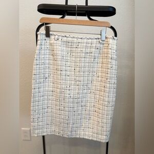 Tahari ASL White and Black Grid Pencil Skirt